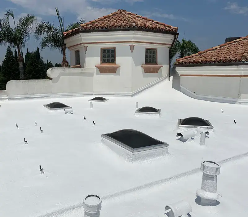 Flat Roof, AC Platform Spray Foam Insulation Redlands