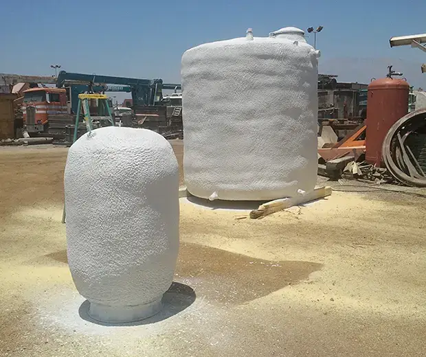 Industrial Protective Coating for Grease & Solar Tanks Spray Polyurethane Storage Tank Insulation Riverside